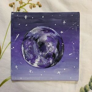 Purple Moon Mini Canvas Painting